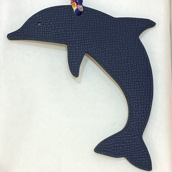 Canada Toronto 187 Factory Dolphin Charms Etain Grey Togo Leather / Epsom Leather Dark Blue