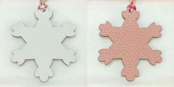 Hong Kong 187 Factory Snowflake Charm Epsom Craie / Togo Rose Sakura