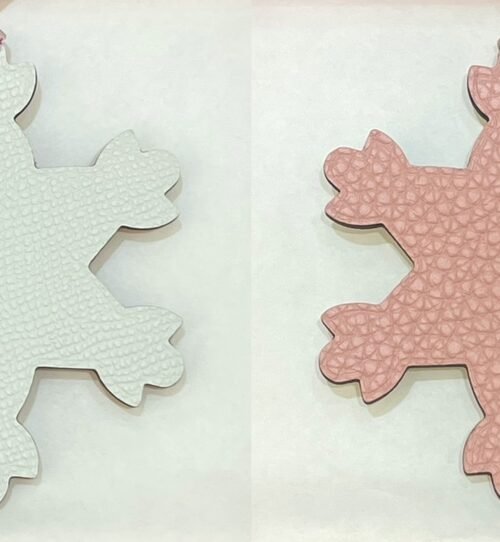 Hong Kong 187 Factory Snowflake Charm Epsom Craie / Togo Rose Sakura