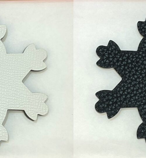 187 Factory Bag Charms Images Epsom Craie / Togo Noir Snowflake Charm