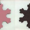 187 Factory Snowflake Bag Charm Epsom Leather Rose Confetti / Togo Leather Dark Coffee
