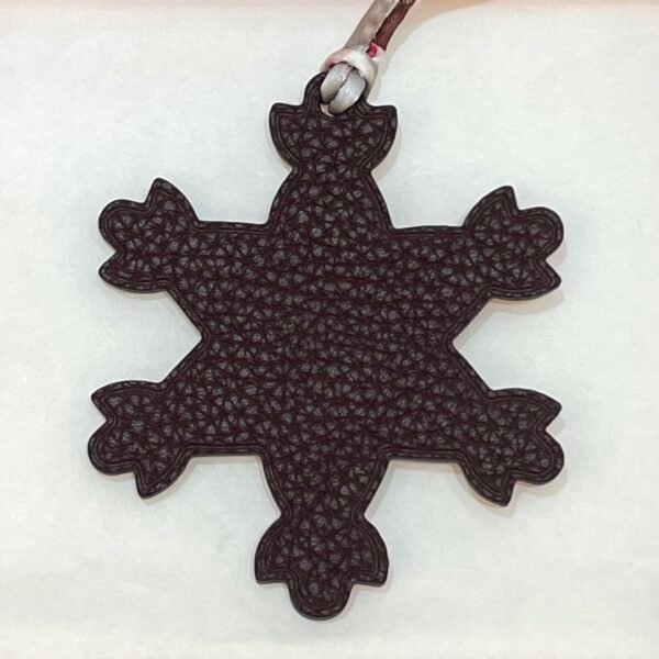 187 Factory Snowflake Bag Charm Epsom Leather Rose Confetti / Togo Leather Dark Coffee