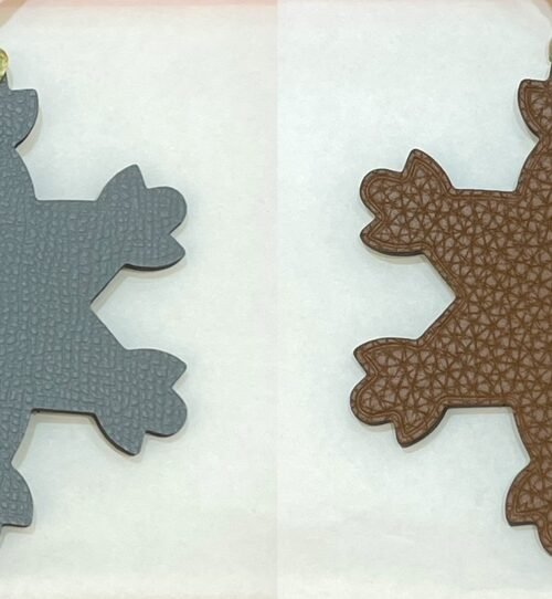 UAE Dubai 187 Factory Blue Lin Epsom Leather / Gold Togo Leather Snowflake Charm