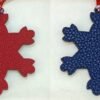 187 Factory Bag Charms Rouge Casaque Epsom Leather / Dark Blue Togo Leather Snowflake Charm