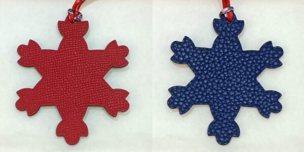 187 Factory Bag Charms Rouge Casaque Epsom Leather / Dark Blue Togo Leather Snowflake Charm
