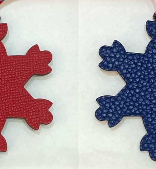 187 Factory Bag Charms Rouge Casaque Epsom Leather / Dark Blue Togo Leather Snowflake Charm