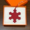 187 Factory Bag Charms Rouge Casaque Epsom Leather / Dark Blue Togo Leather Snowflake Charm