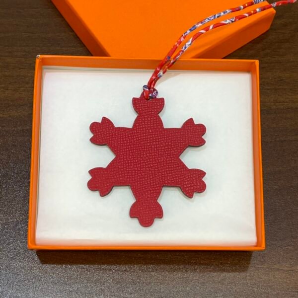 187 Factory Bag Charms Rouge Casaque Epsom Leather / Dark Blue Togo Leather Snowflake Charm
