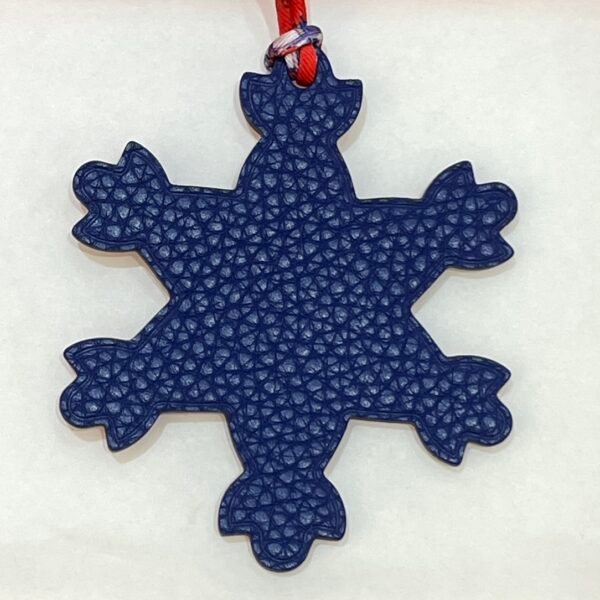 187 Factory Bag Charms Rouge Casaque Epsom Leather / Dark Blue Togo Leather Snowflake Charm