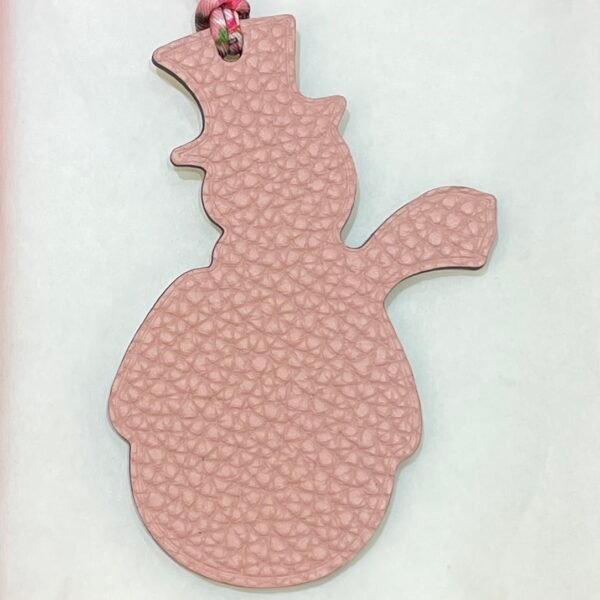 187 Factory Snowman Charm Rose Sakura Togo Leather / Craie Epsom Leather