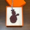 187 Factory Snowman Bag Charm Dark Coffee Togo Leather / Blue Attol Epsom Leather