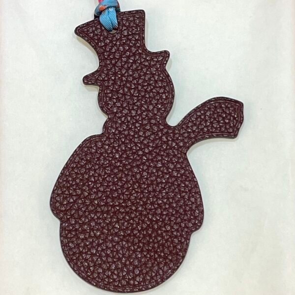 187 Factory Snowman Bag Charm Dark Coffee Togo Leather / Blue Attol Epsom Leather