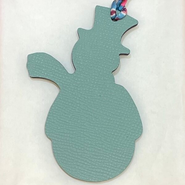 187 Factory Snowman Bag Charm Dark Coffee Togo Leather / Blue Attol Epsom Leather