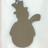 187 Factory Togo Leather Gris Tourterelle / Vert Criquet Epsom Leather Snowman Charm