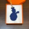 UK London 187 Factory Snowman Charm Togo Leather Blue Saphir / Epsom Leather Lime