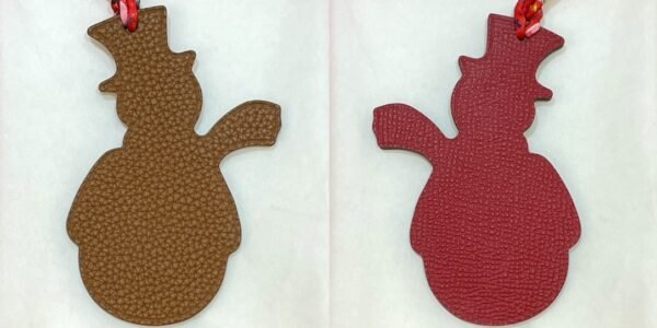 UAE Dubai 187 Factory Snowman Charm Gold Togo Leather / Rouge Casaque Epsom Leather