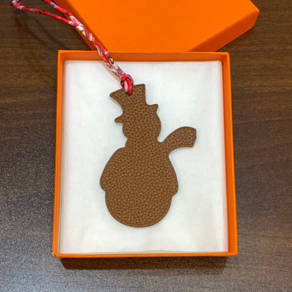 UAE Dubai 187 Factory Snowman Charm Gold Togo Leather / Rouge Casaque Epsom Leather