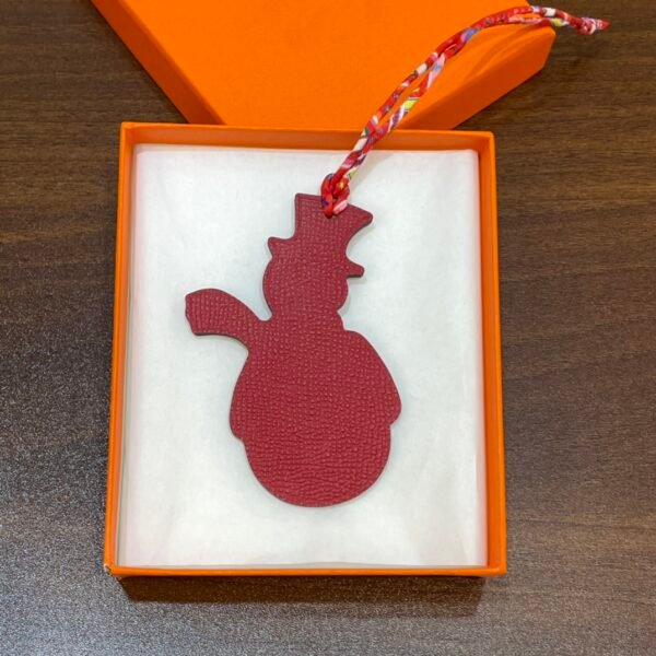 UAE Dubai 187 Factory Snowman Charm Gold Togo Leather / Rouge Casaque Epsom Leather