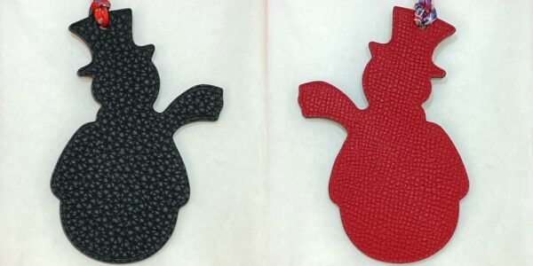 Australia Sydney 187 Factory Snowman Charm Togo Leather Noir / Epsom Leather Rouge Casaque