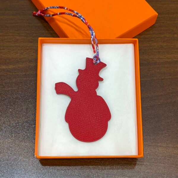 Australia Sydney 187 Factory Snowman Charm Togo Leather Noir / Epsom Leather Rouge Casaque