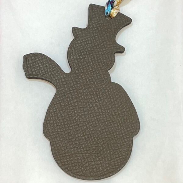 187 Factory Bag Charms Price Orange Togo Leather / Etoupe Epsom Leather Snowman Charm