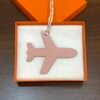 187 Factory Plane Bag Charm Togo Rose Sakura / Epsom Craie