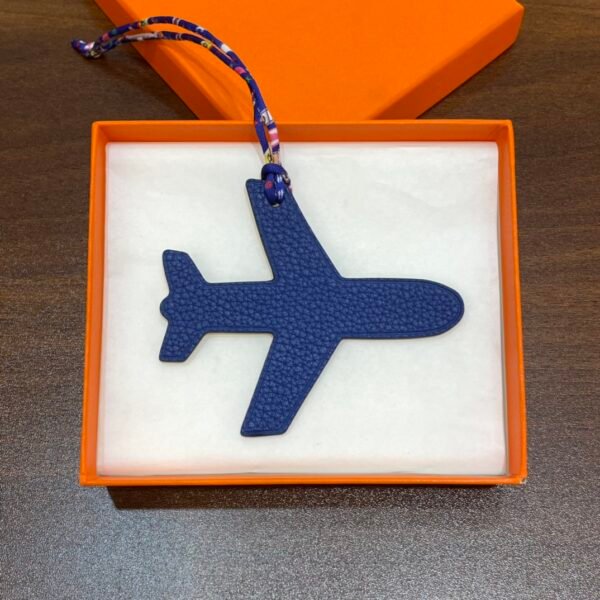 187 Factory Plane Bag Charm Images Togo Leather Blue Saphir / Epsom Leather Lime