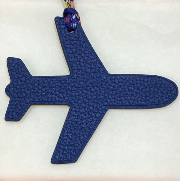 187 Factory Plane Bag Charm Images Togo Leather Blue Saphir / Epsom Leather Lime