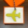 187 Factory Plane Bag Charm Images Togo Leather Blue Saphir / Epsom Leather Lime