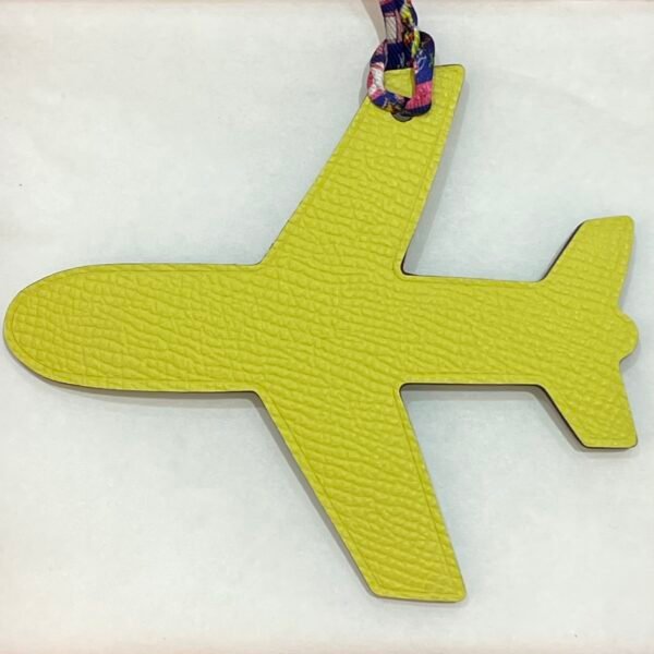 187 Factory Plane Bag Charm Images Togo Leather Blue Saphir / Epsom Leather Lime