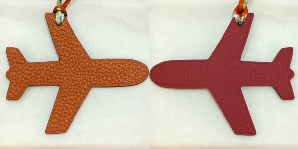 187 Factory Plane Charm Price Orange Togo Leather / Rouge Casaque Epsom Leather