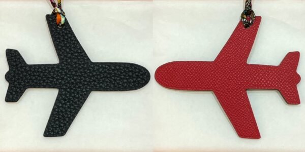 UK London 187 Factory Plane Charm Togo Noir / Epsom Rouge Casaque