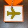 187 Factory Bag Charm Jaune Amber Togo Leather / Violet Epsom Leather Plane Charm