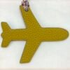 187 Factory Bag Charm Jaune Amber Togo Leather / Violet Epsom Leather Plane Charm