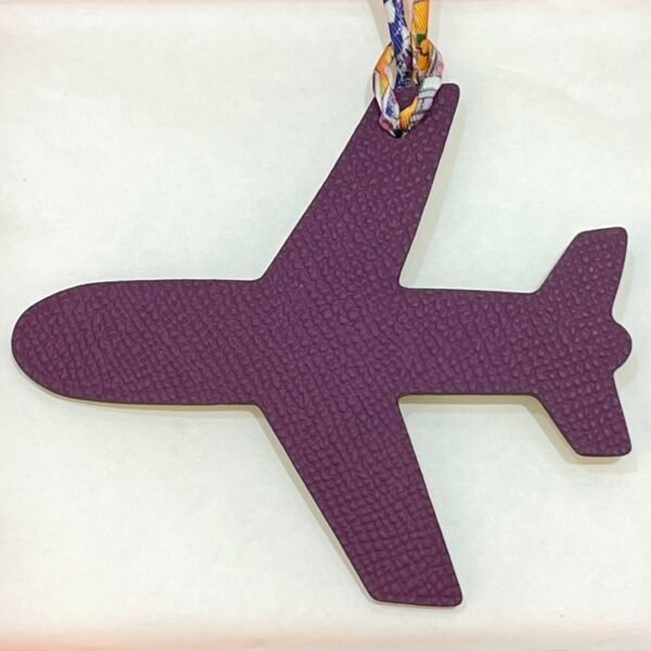 187 Factory Bag Charm Jaune Amber Togo Leather / Violet Epsom Leather Plane Charm