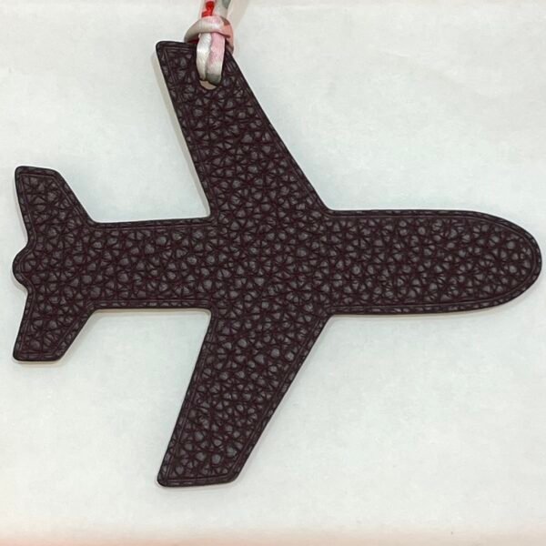 Hong Kong 187 Factory Plane Charm Dark Coffee Togo Leather / Gold Epsom Leather