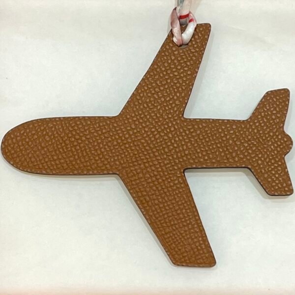 Hong Kong 187 Factory Plane Charm Dark Coffee Togo Leather / Gold Epsom Leather