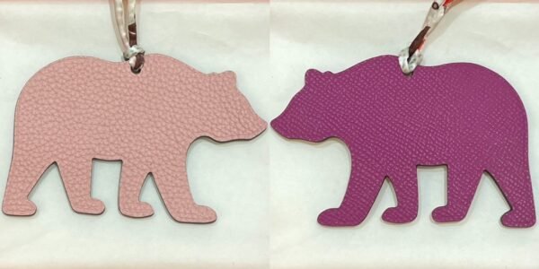 187 Factory Bag Charm Images Brown Bear Charm Rose Sakura Togo / Rose Purple Epsom Leather