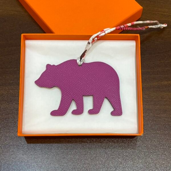 187 Factory Bag Charm Images Brown Bear Charm Rose Sakura Togo / Rose Purple Epsom Leather