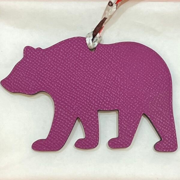 187 Factory Bag Charm Images Brown Bear Charm Rose Sakura Togo / Rose Purple Epsom Leather