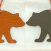 Canada Ottawa 187 Factory Togo Leather Orange / Epsom Leather Etoupe Brown Bear Charm