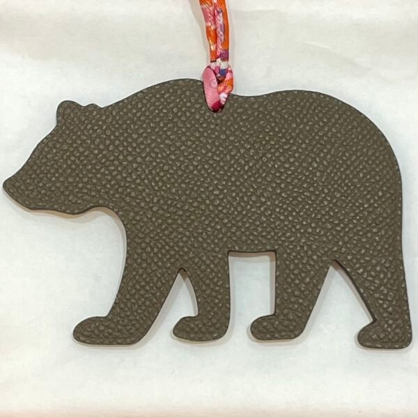 Canada Ottawa 187 Factory Togo Leather Orange / Epsom Leather Etoupe Brown Bear Charm
