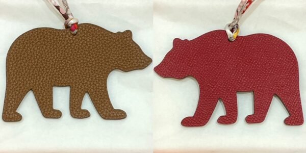 Taiwan 187 Factory Brown Bear Charm Gold Togo Leather / Epsom Leather Rouge Casaque