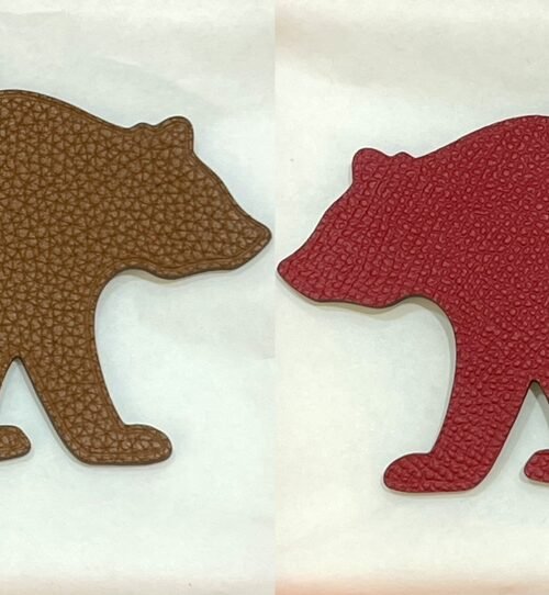 Taiwan 187 Factory Brown Bear Charm Gold Togo Leather / Epsom Leather Rouge Casaque
