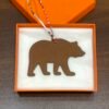 Taiwan 187 Factory Brown Bear Charm Gold Togo Leather / Epsom Leather Rouge Casaque