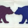 Hong Kong 187 Factory Violet Togo Leather / Blue Saphir Epsom Leather Brown Bear Charm