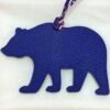 Hong Kong 187 Factory Violet Togo Leather / Blue Saphir Epsom Leather Brown Bear Charm