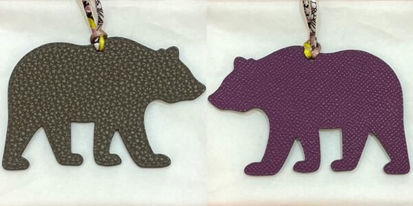 187 Factory Brown Bear Charm Price Togo Leather Etoupe / Epsom Leather Violet
