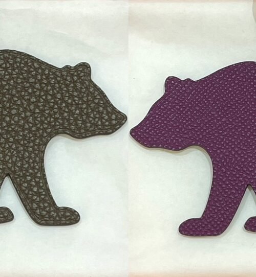 187 Factory Brown Bear Charm Price Togo Leather Etoupe / Epsom Leather Violet