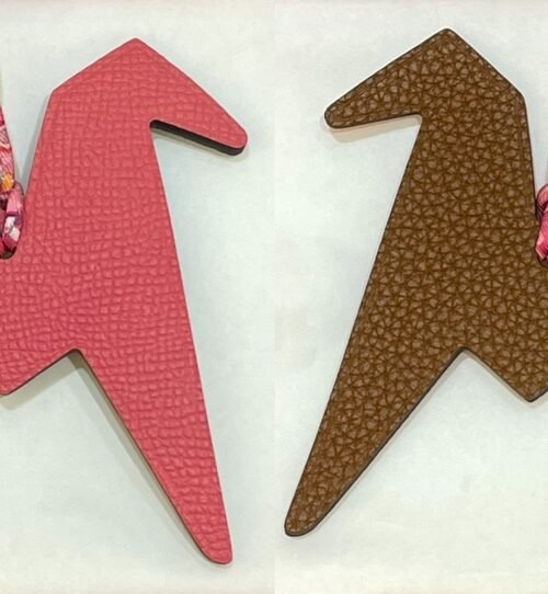 New 187 Factory Paper Crane Charms Epsom Leather Rose Lipstick / Togo Leather Gold